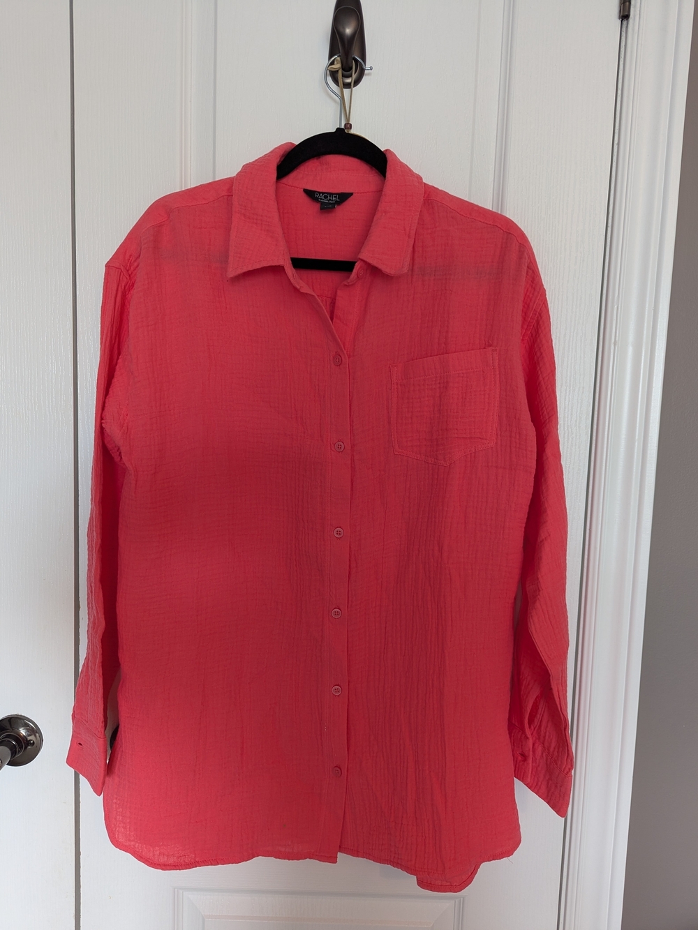 RACHEL Rachel Roy Coral Button-Down Gauze Shirt